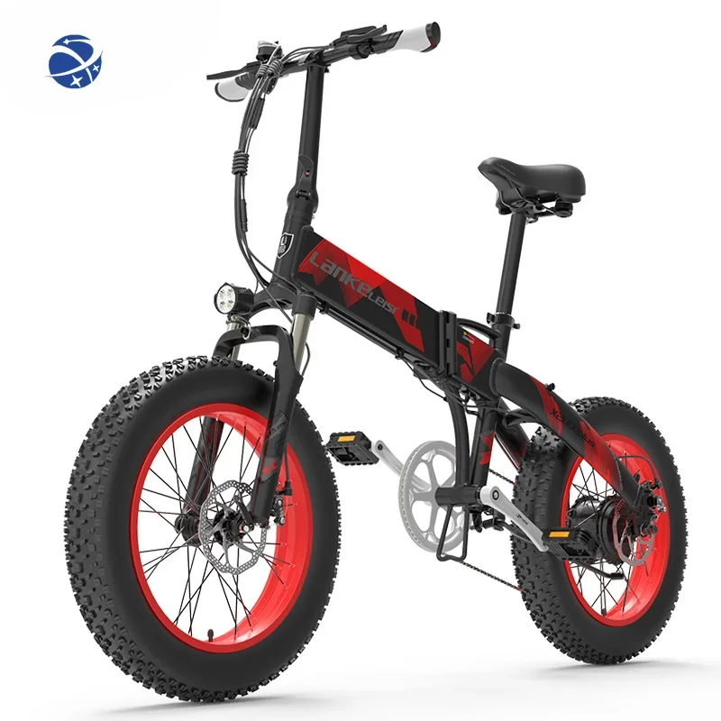 Yunyi 20 inch folding fat tire electric bicycle LANKELEISI X2000PLUS mountain bike electric 1000W motor 7 speed 14.5ah