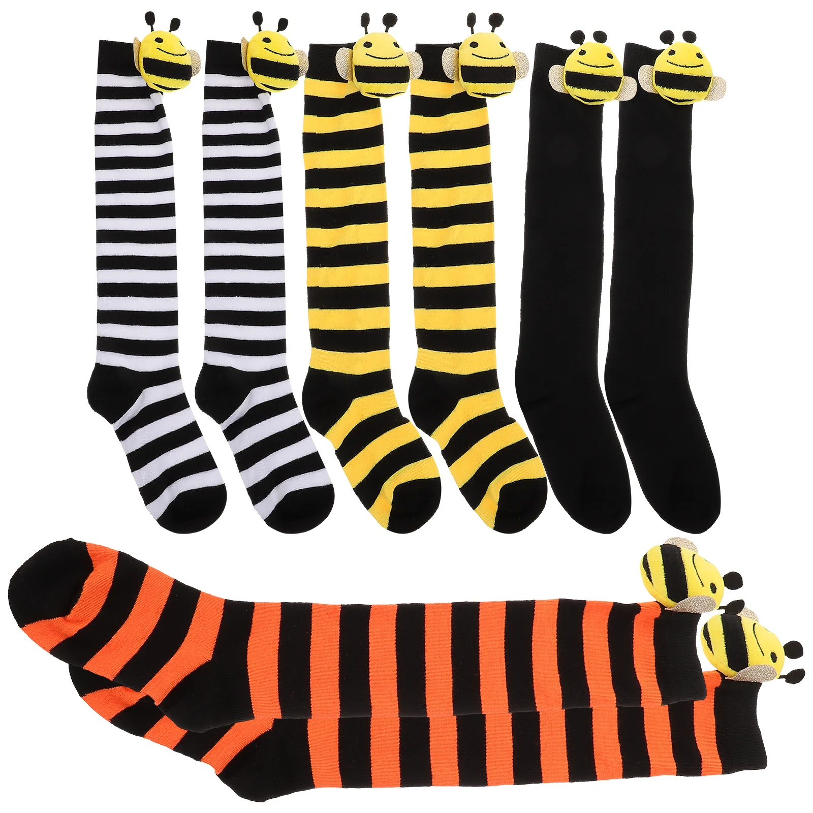 

4 Pairs Bee Stockings Childrens Socks for Teens Kids Polyester Cosplay Cute