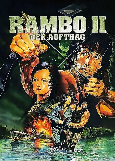 Clássico Filme Rambo Primeiro Cartaz De Sangue Do Vintage Metal