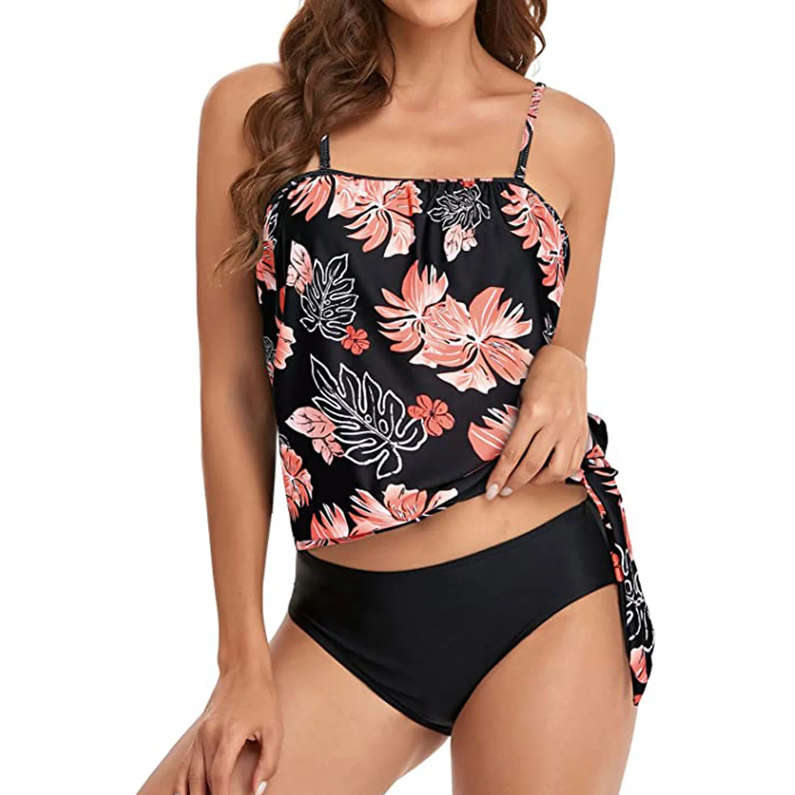 Costumi Da Bagno Tankini A Fascia In Due Pezzi Stampati Floreali Per Le Donne Costumi Da Bagno Larghi Canotta Da Bagno Con Pantaloncini Ragazze Adoles