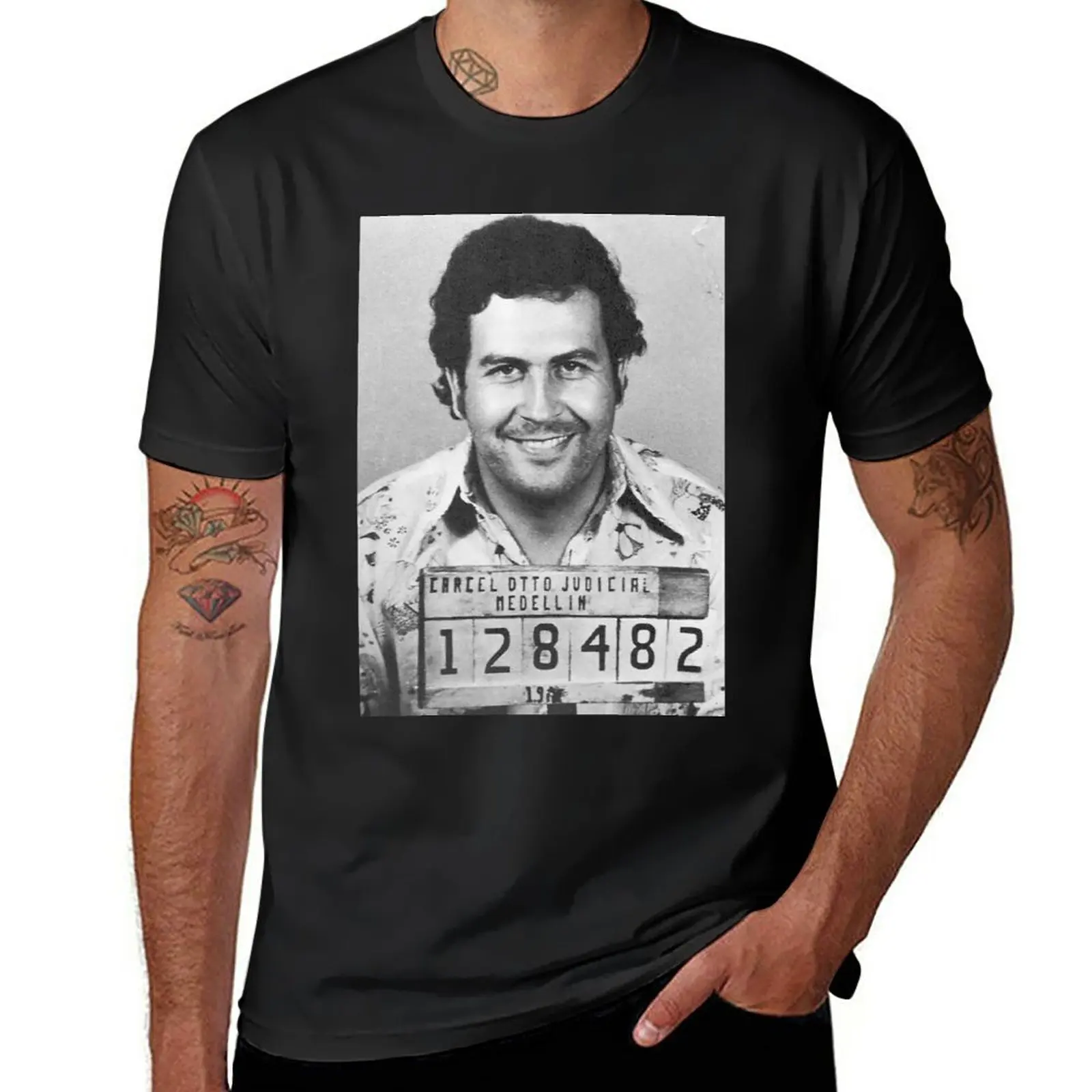 

Pablo Escobar Mugshot T-Shirt quick drying summer clothes Aesthetic clothing fruit of the loom mens t shirts