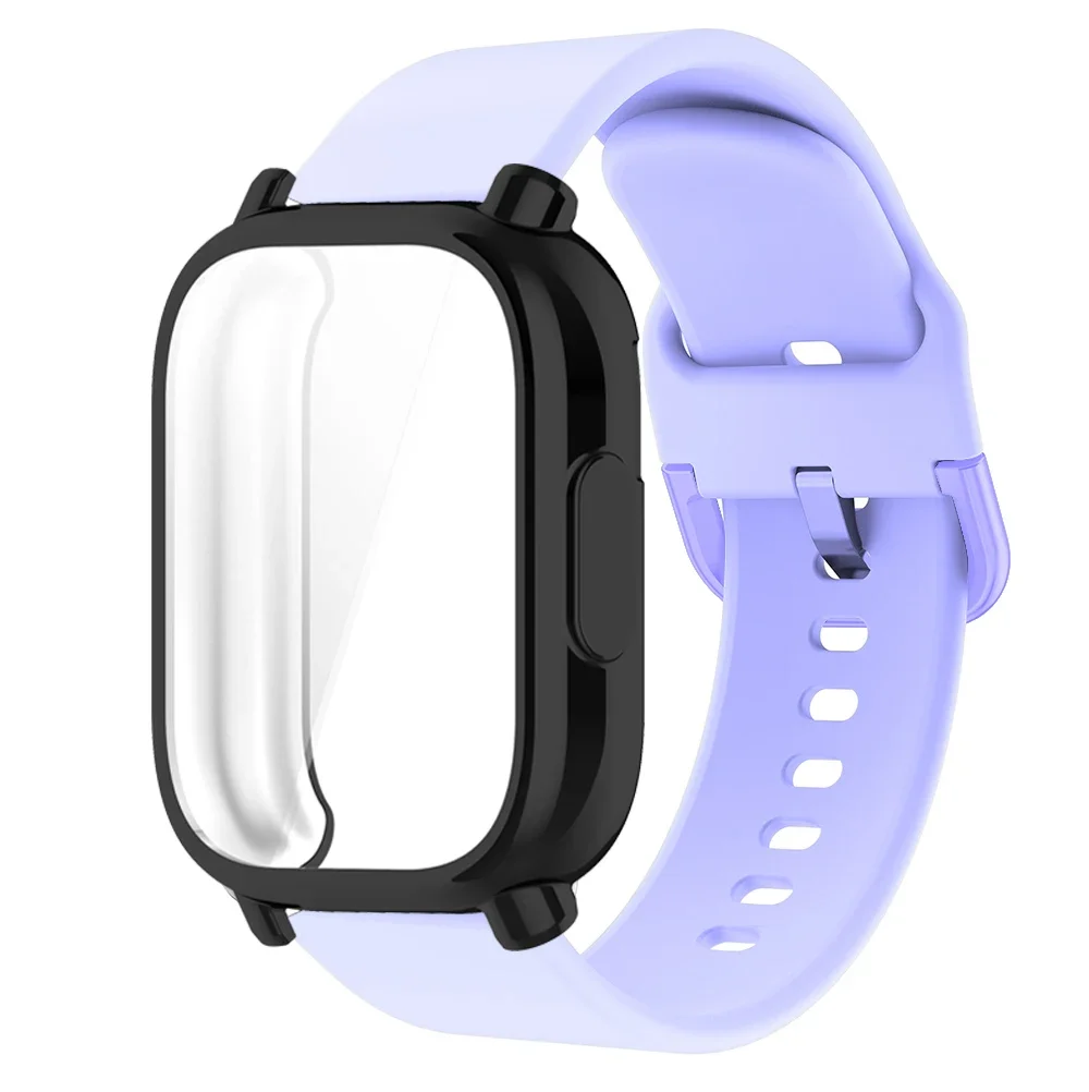 Silicone Strap with Case for Smart Watch, 22mm, Compatible with Watch 5 Active Lite