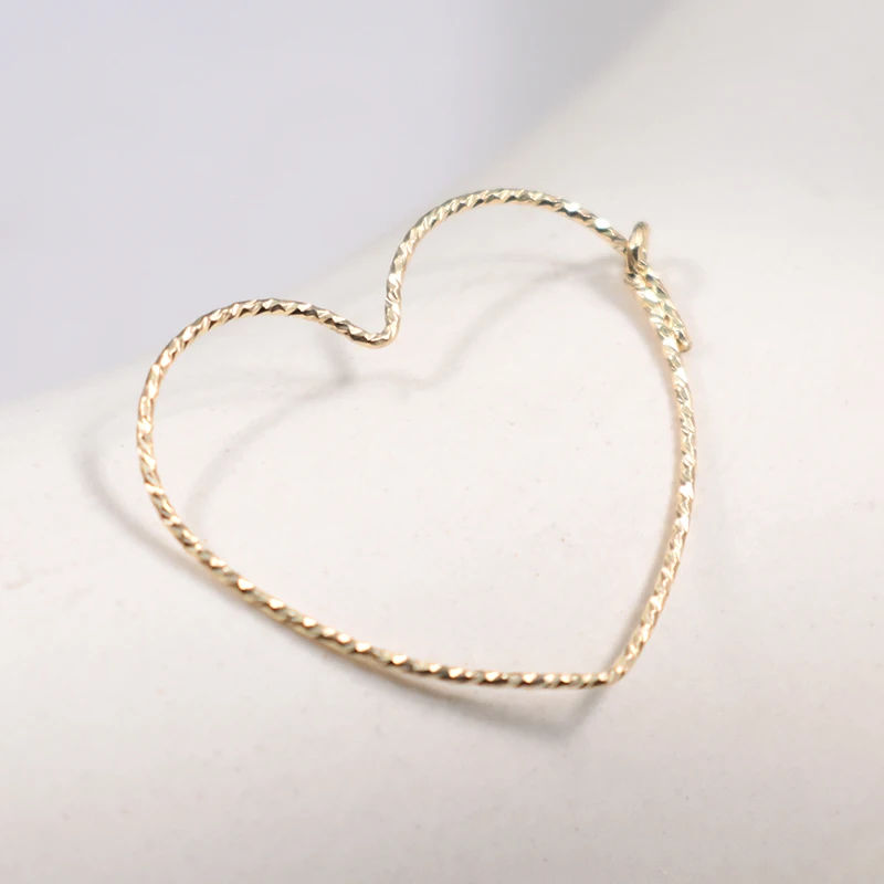 14K Goldfilled Herzförmige Creolen Goldschmuck Gold-Creolen Brincos Pendientes Oorbellen Boho Damen-Ohrringe – Detail 15