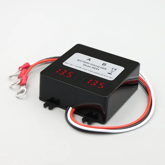 Lithium 24V Battery Balancer / Equaliser with LED VOLTAGE (suitable for all  battery types) - 24V (2x 12V Batteries) - GeeWiz