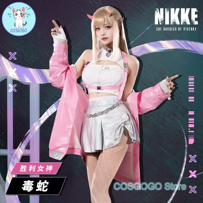 

COSGOGO Viper Cosplay Costume Pink Girl Halloween Game NIKKE The Goddess Of Victory Outfits Clothing Women Anime Dress