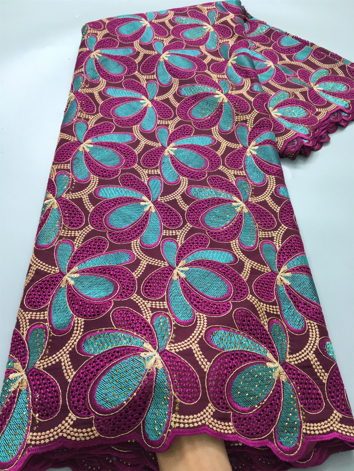 

Kalume African Lace Fabric African Cotton Lace Fabric High Quality Dubai Lace Fabric For Luxury Evening Dress Robes F3863