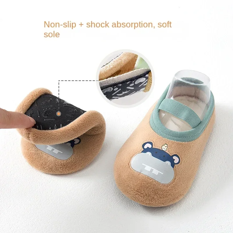 Baby Anti-slip Socks Newborn Warm Crib Floor Shoes with Rubber Sole for Children Boy Toddler Foot Girl Infant Cute Kids Slippers