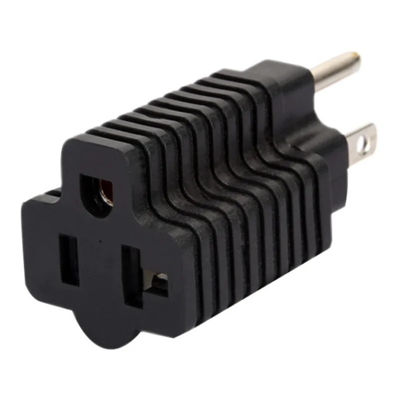 1PCS Black US Male TO Female Power Adapter Plug America Nema 5-15P to 5-15R 5-20R conversion plug 15A to 20A plug converter