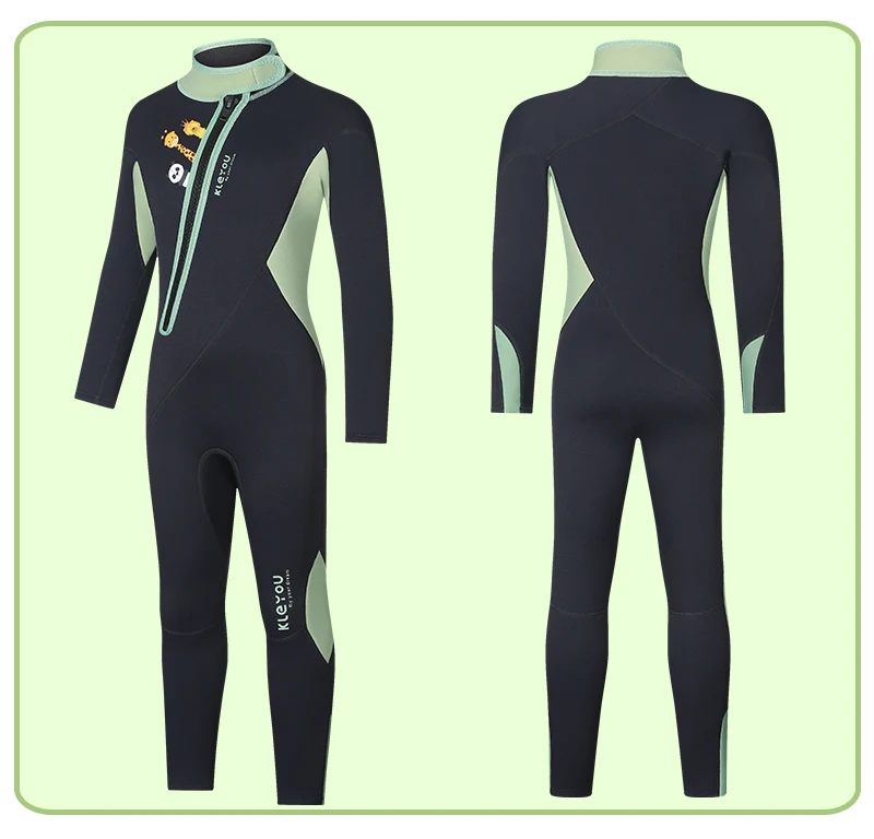 Kids Neoprene Swimsuit for Boys and Girls, Surfing Rash Guards Long Sleeves, Children Wetsuit for Diving, Scuba, Freediving