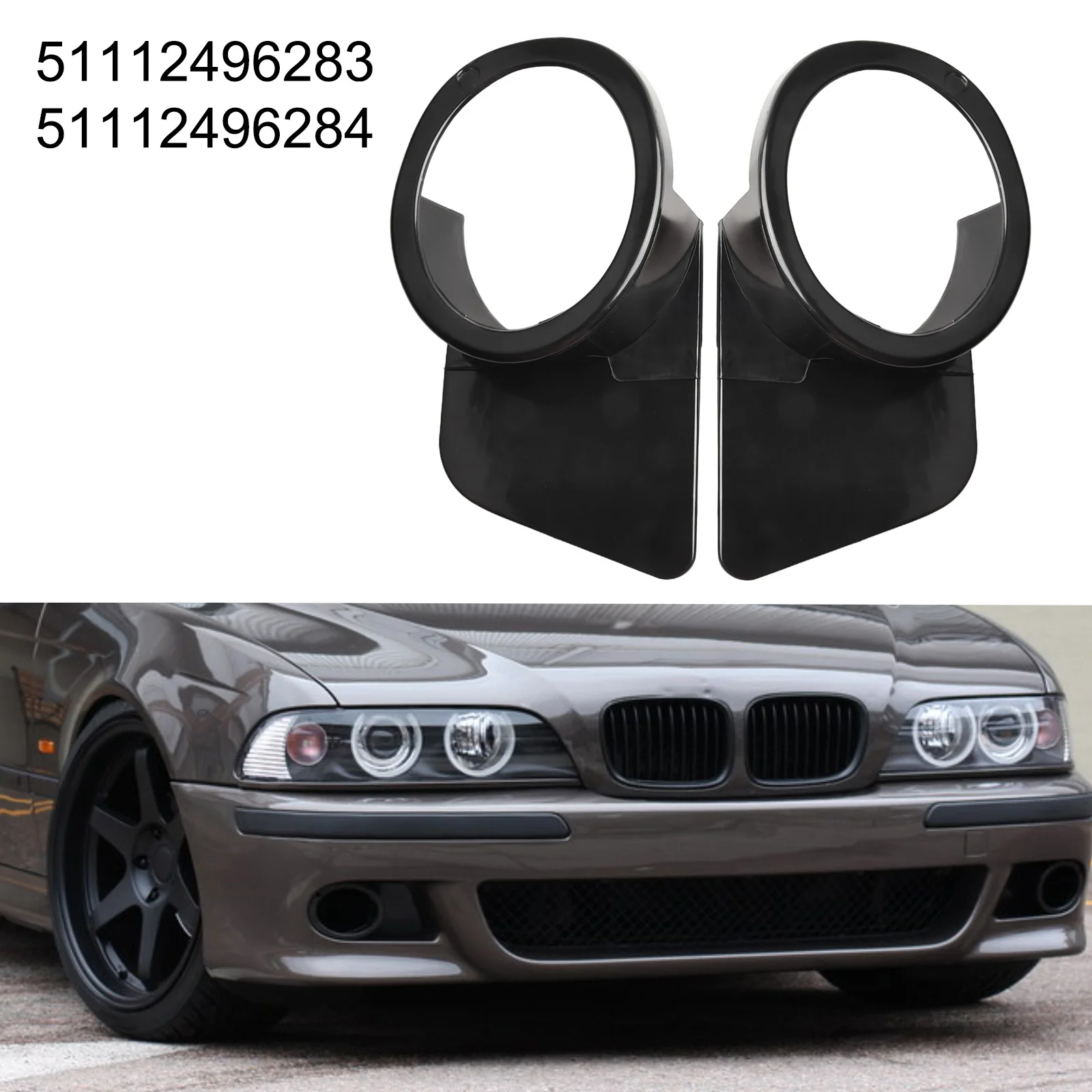 BMW 용 E39 용 M5 전면 안개등 커버 OEM 51112496283 51112496284 교체 부품 ABS 소재 방지