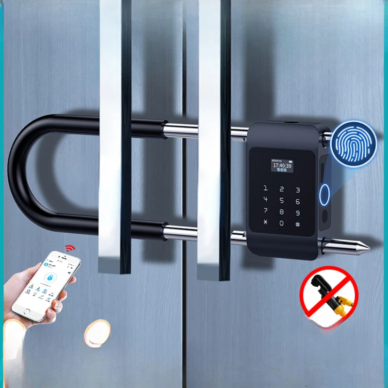 

Fingerprint U-lock office glass door shop outdoor intelligent electronic mortise waterproof password