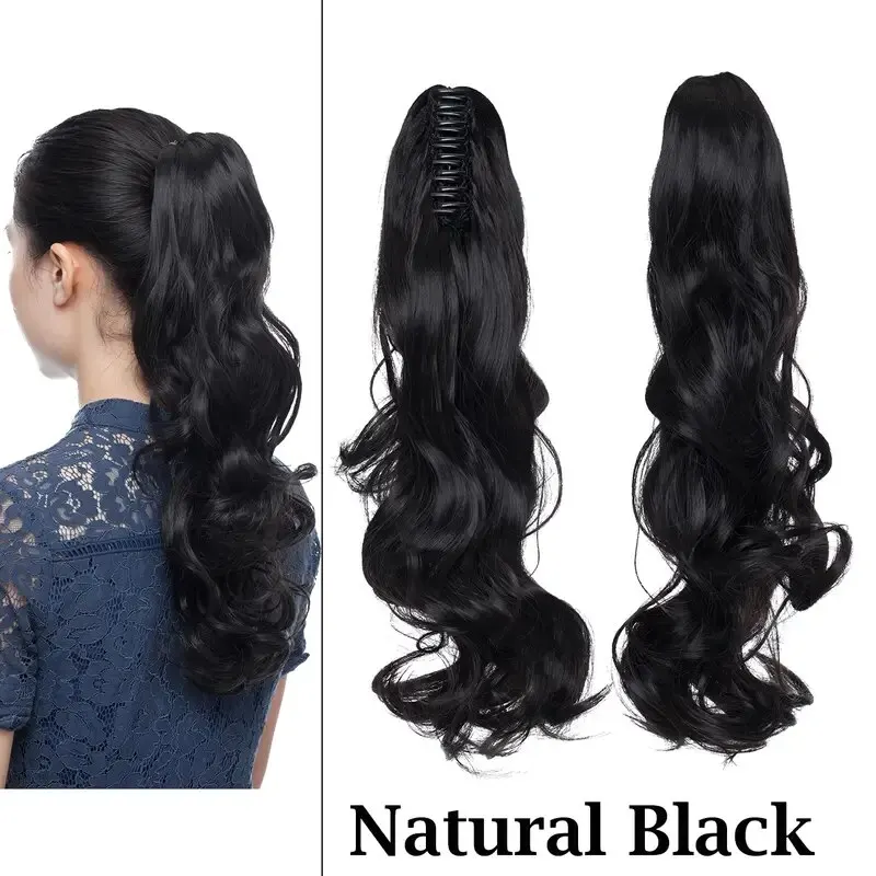 S0ed48b41f5fb480ebebdd8cdeacb84c2V 24inch Synthetic Multicolor Horsetail Extensions Very Long And Fluffy Wavy Heat Resistant For Women Curling Pieces Mallzona