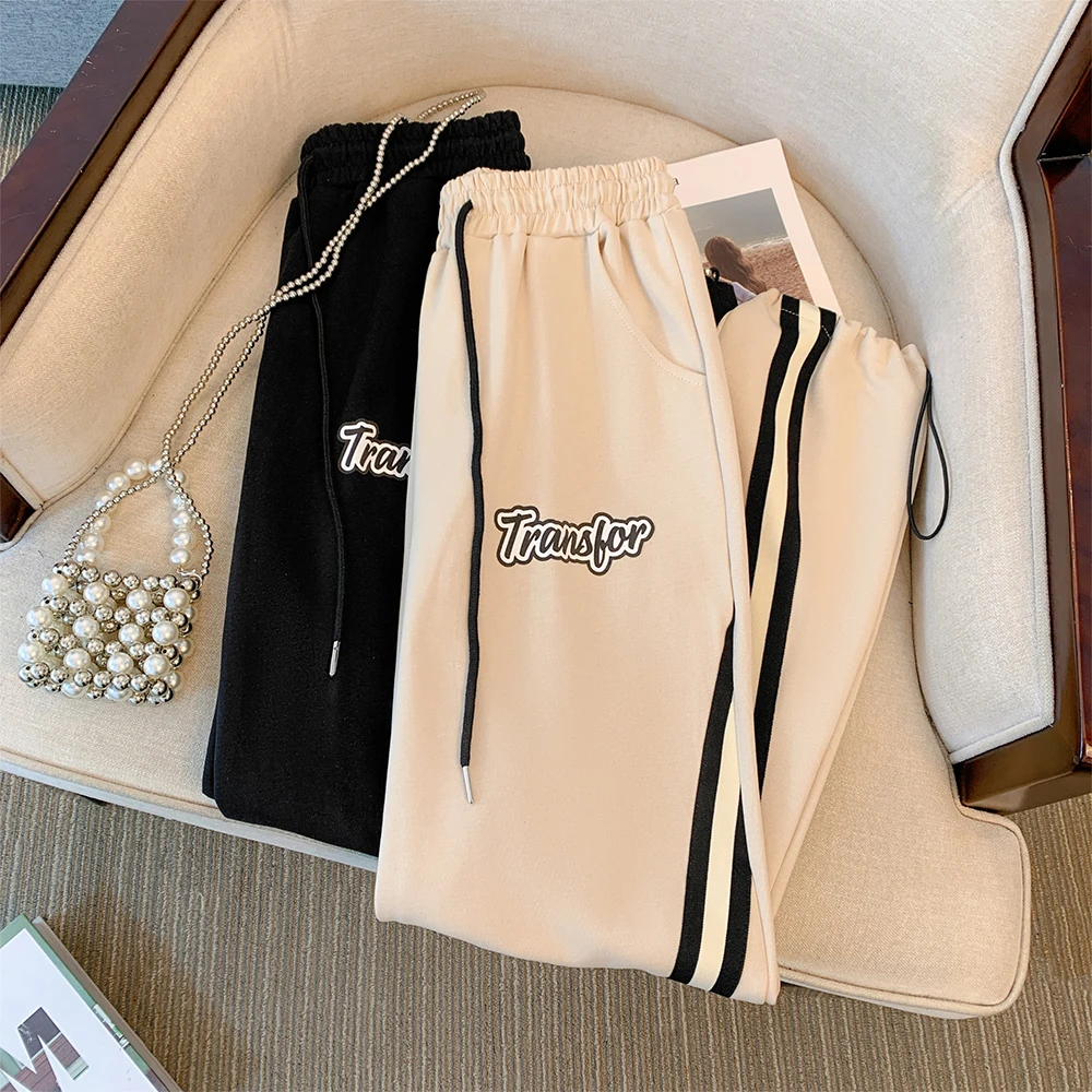 

Plus size women's summer casual pants bunched feet nine quarterback pants cotton polyester fabric loose comfortable commute