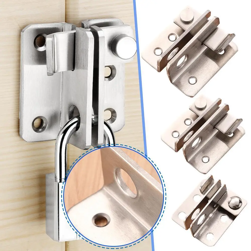 Stainless Steel Punching Wardrobe Security Door Gate Bolt Latch Lock Bracket Hasp Furniture Door Bolts Hardware Lock door latch sliding door latch door handle lock door lock latch toggle latch clamp cabinet locks