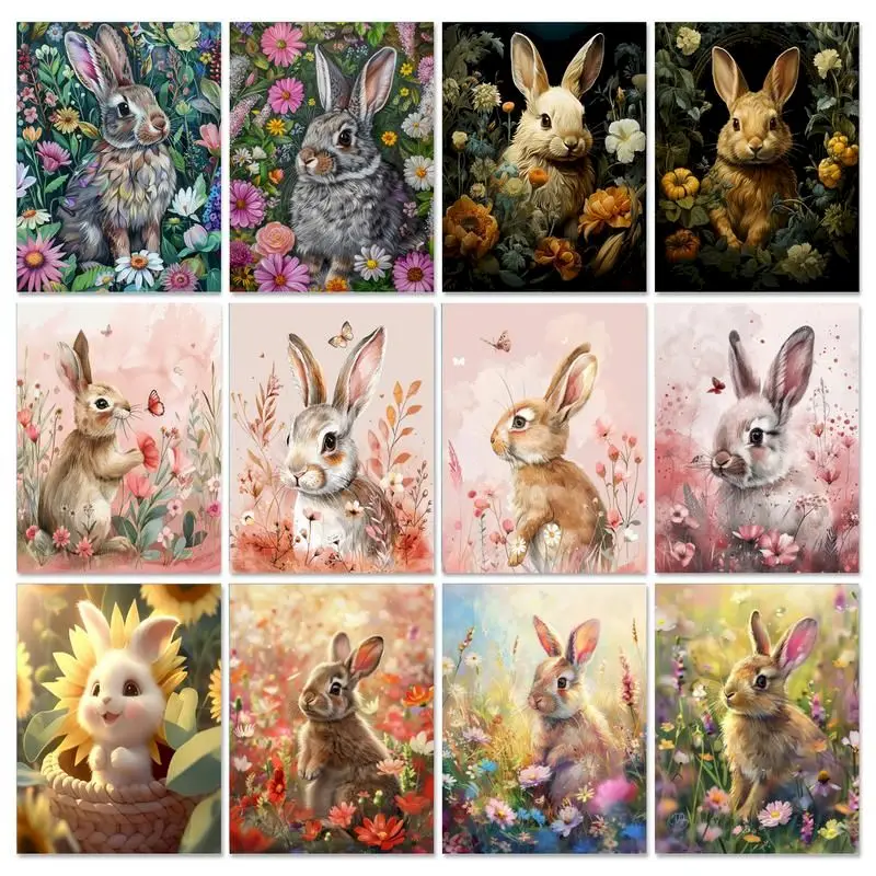 GATYZTORY DIY Paint By Number For Adults Rabbit Craft Kits Painting By ...