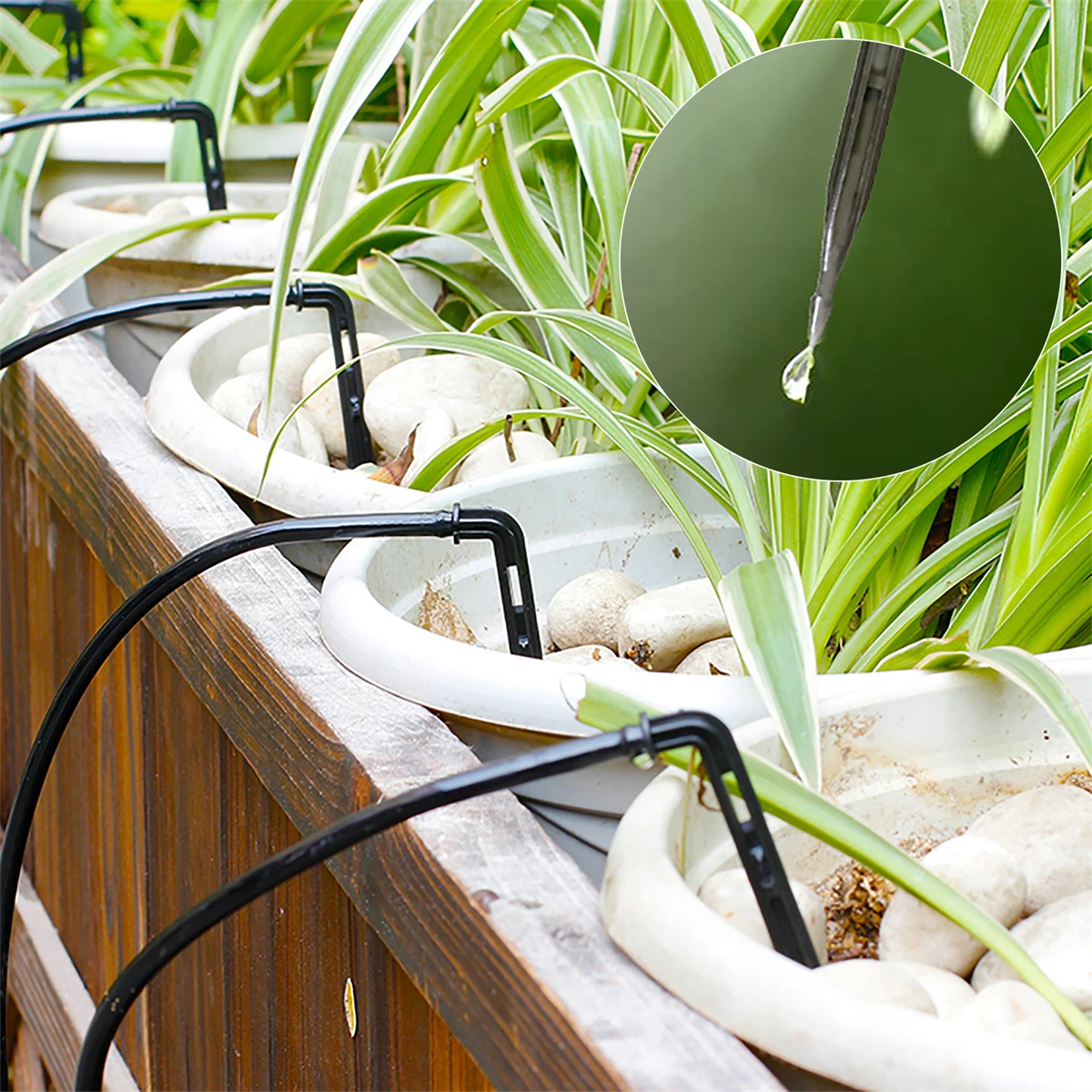 50cm 4/7mm Hose Pressure Compensated Emitter Kits 7 Types One Arrow Dropper Garden Potted Plants Drip irrigation Device 10sets