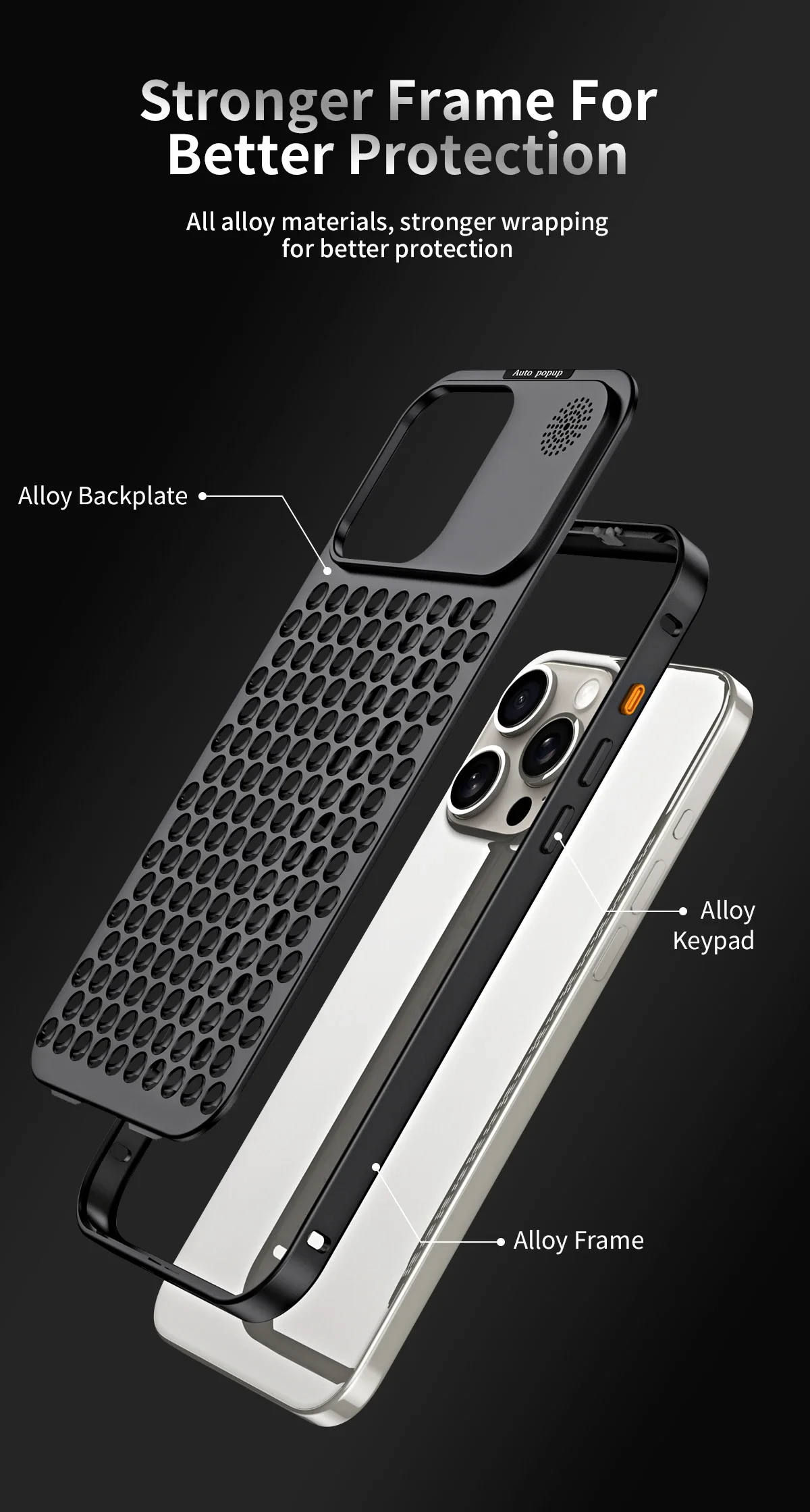 Aluminum Heat-Dissipating Case for iphone 15 14 13 12 pro max - sky case
