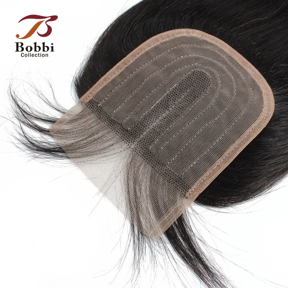 Human Hair Extensions Straight 4x4 T Lace Closure Natural Black Brown Honey Blonde Indian Remy Human Hair Middle Part 10-20 inch Bobbi Collection