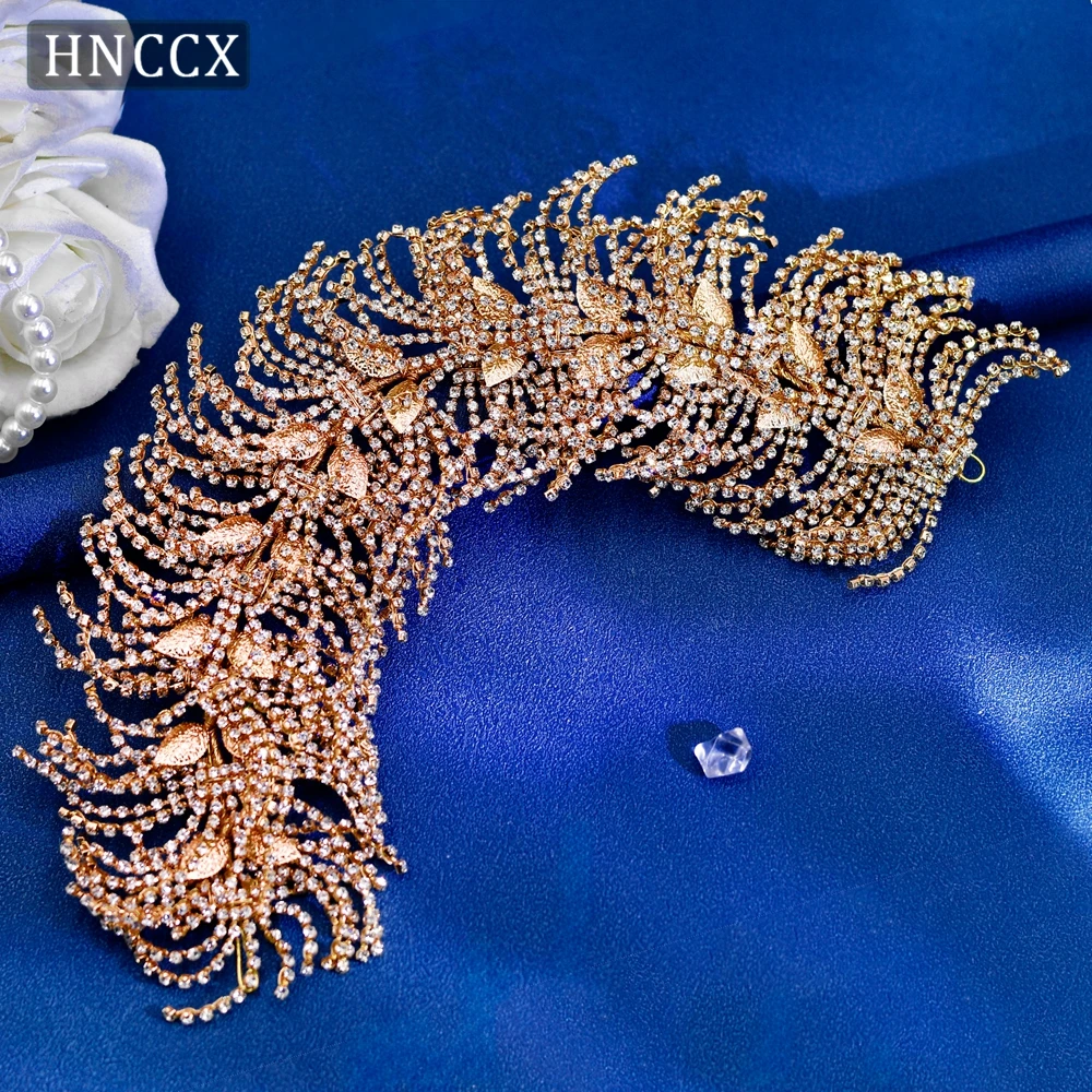 HNCCX Bridal Shiny Rhinestones Headband Women Headpiece Wedding Hair Accessories Hair Tiara Handmade Headdress For Party CP386 ﻿