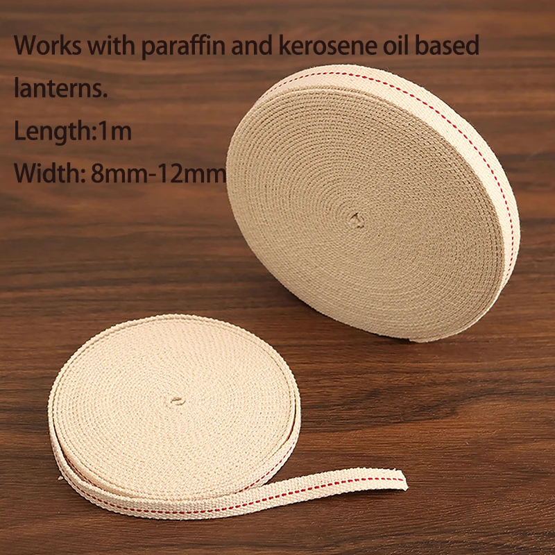1M Kerosene Lamp Wick Braided Cotton Wick Flat Cotton Oil Lamp For Oil Lantern Flat