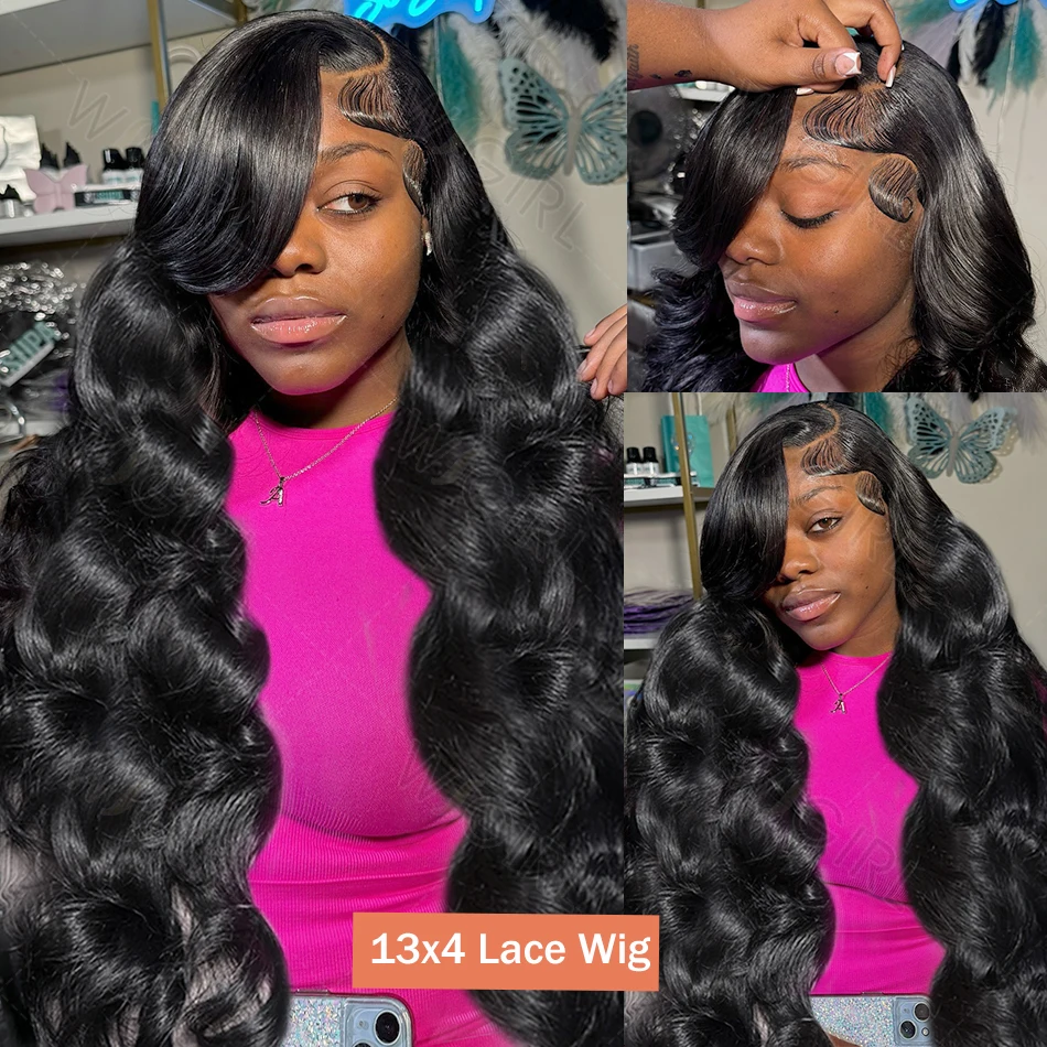 Wigirl 250% 30 40 inch Body Wave 13x4 HD Transparet Lace Front Human Hair Wigs Brazilian 13x6 Lace Frontal Wig For Women 2