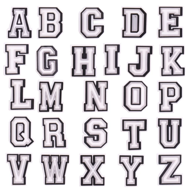 1PCS Black White Letter Alphabet A-Z Croc Shoe Charms DIY Jibz PVC Sandals  Accessories Decorate Wristband Buckle For Boys Girls Kids Party Lovely  Gifts