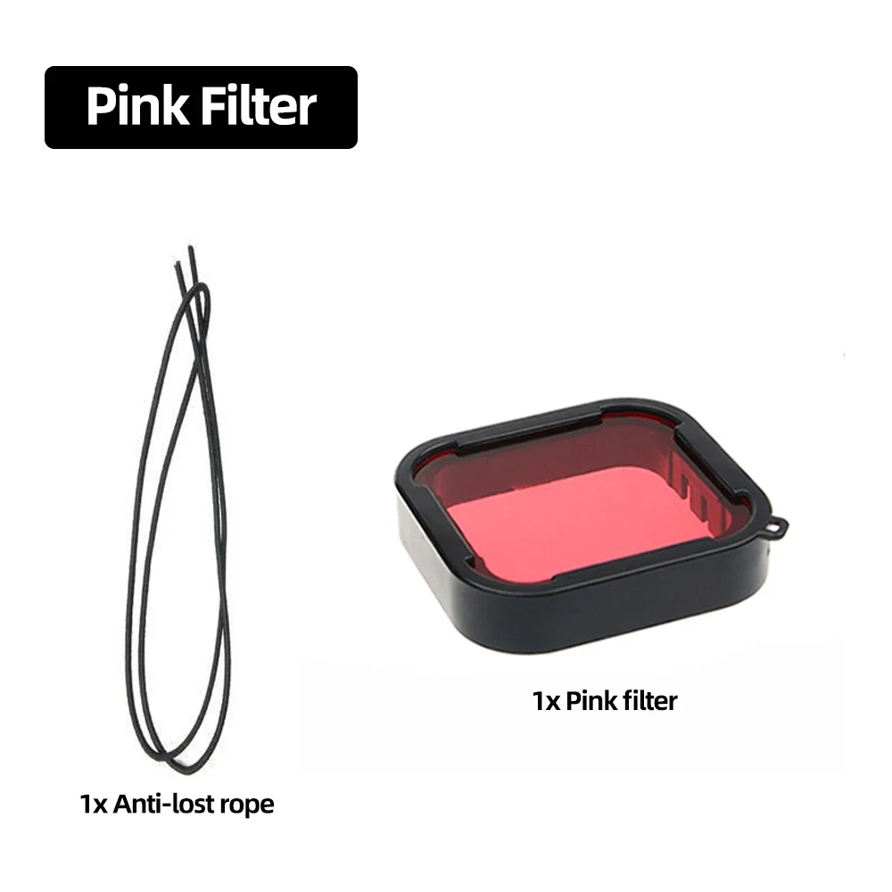 Diving Filter Lens Cap Set for Action Cameras - Red, Purple, Pink Protective Lenses for Underwater Photography