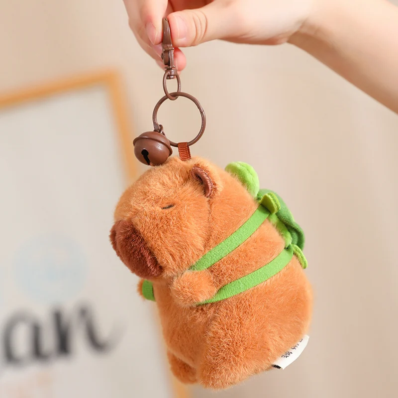 thumbnail image 1 of Muñeco de peluche de capibara esponjoso Kawaii de 112-45cm, capibara con sombrero de fresa, animales de peluche, regalo de cumpleaños, decoración del hogar, 1 of 5
