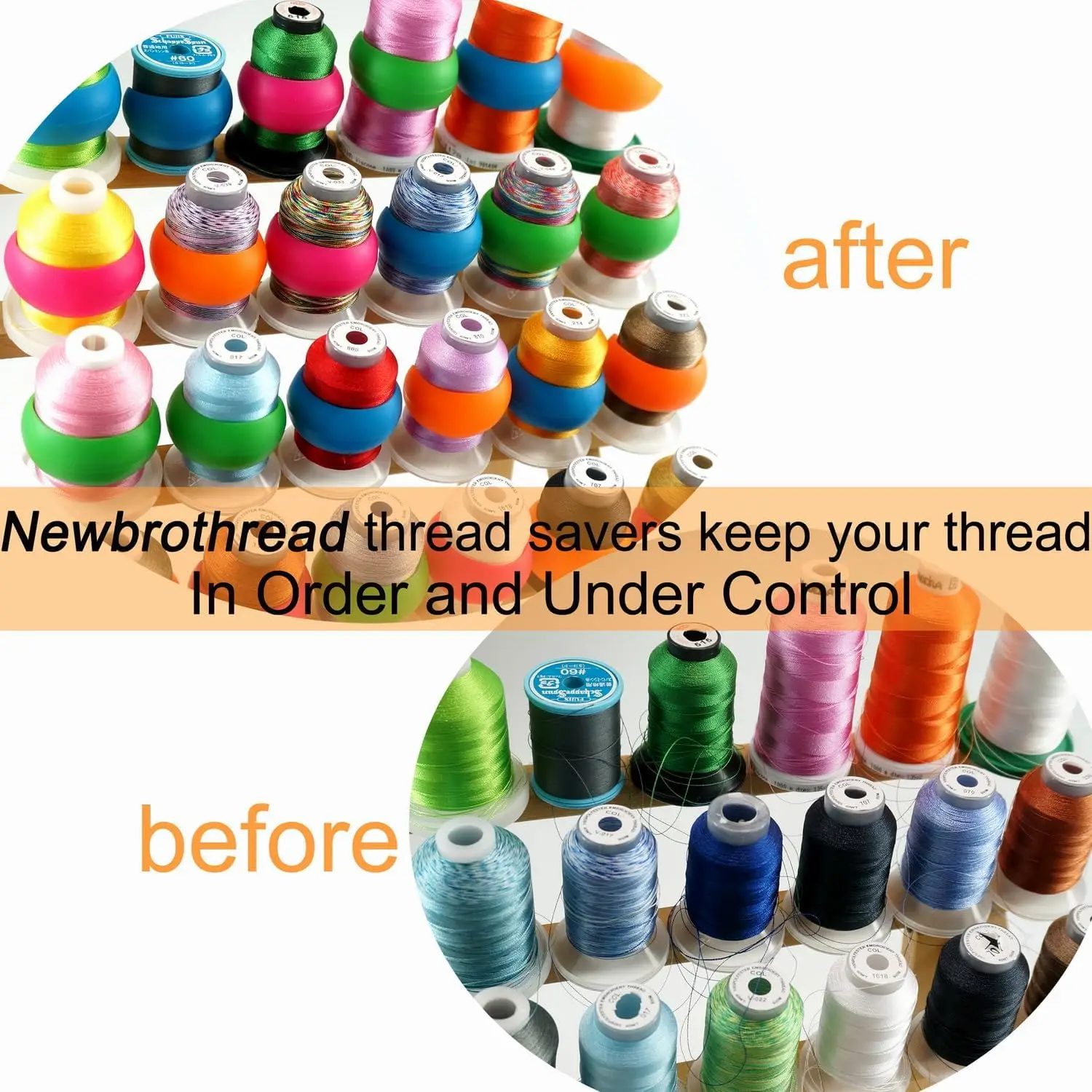 Silicone Thread Clips Set-4/12/24pcs Defense Head Detached Spool Fixed Shuttle Core Clips for Embroidery Storage Thread Head