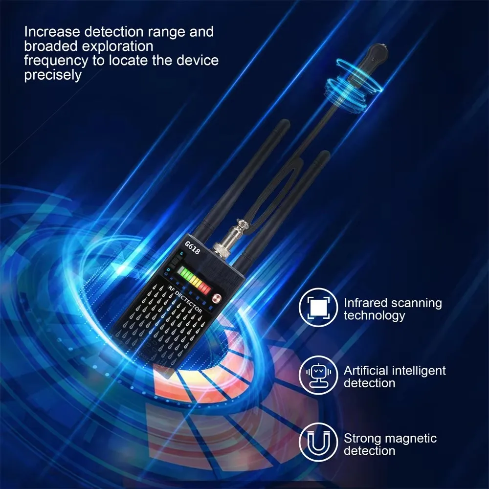 Signal Detector Wireless Rf Detector Professional Multi Function Jammer Signal Blocker Anti-spy Wifi Camera GMS GPS Signal Tracker Bug Detection