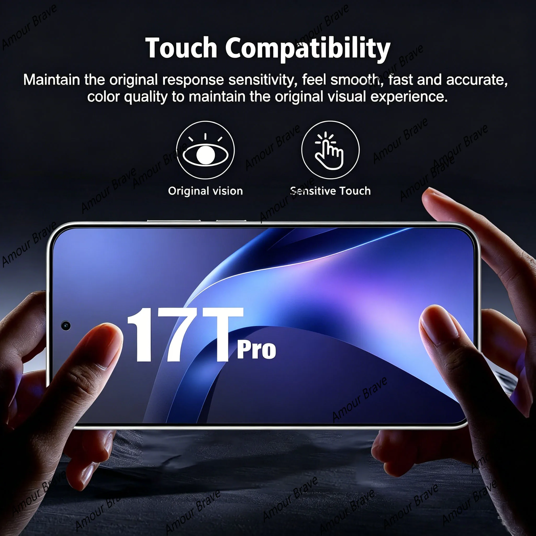 3PCS Fingerprint Unlock HD Tempered Glass Screen Protector Set