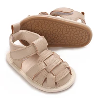 0-18M New Solid ColorToddler First Walker Baby Crib Newborn Baby Summer Sandals Infant Boy Girl Shoes Rubber Soft Sole Non-Slip 3