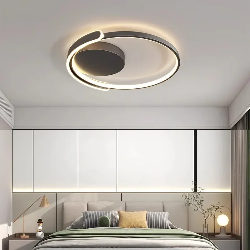 

Modern Minimalist Circle Led Ceiling Lamp Round Iron Dimmable Bedroom Lamps For Room Lightings Home Decor Lustre Lights Fixture