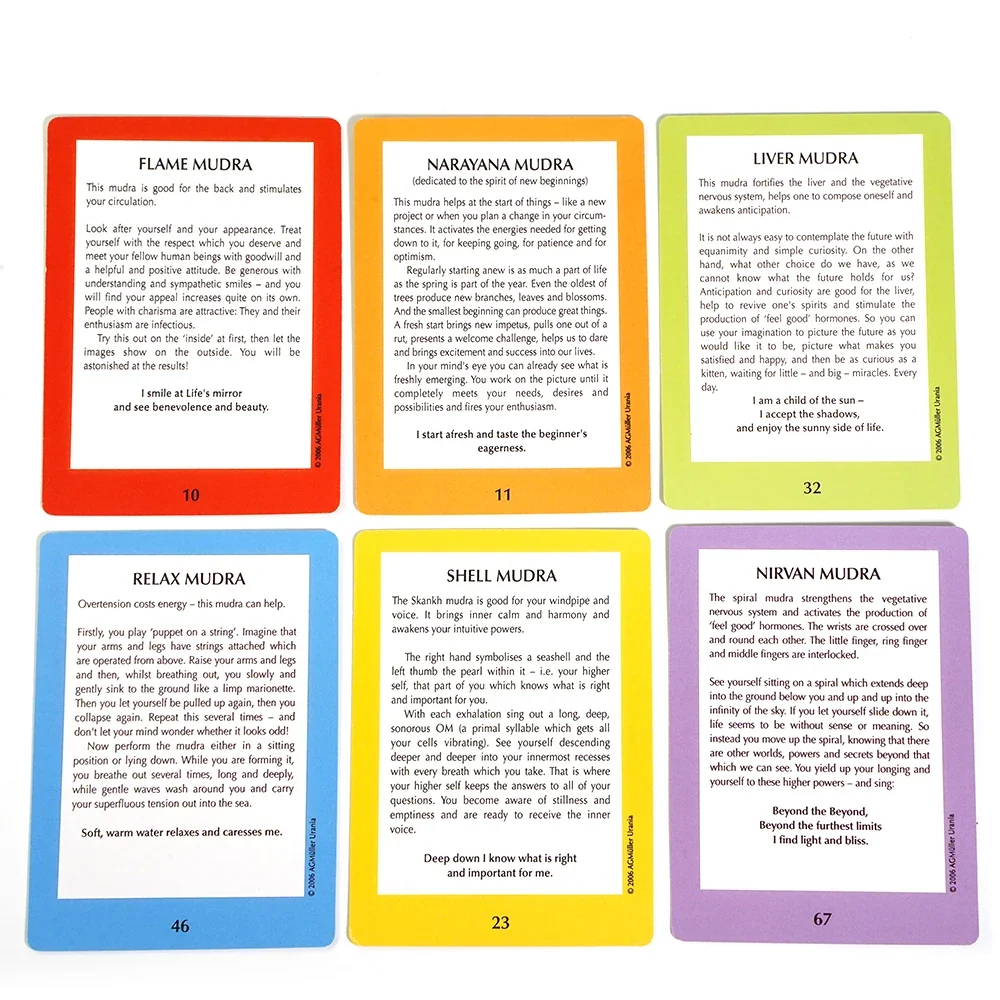 Mudras For Body Mind And Spirit The Handy Course In Yoga With 68 Cards For Practice Cards Tarot Card 2