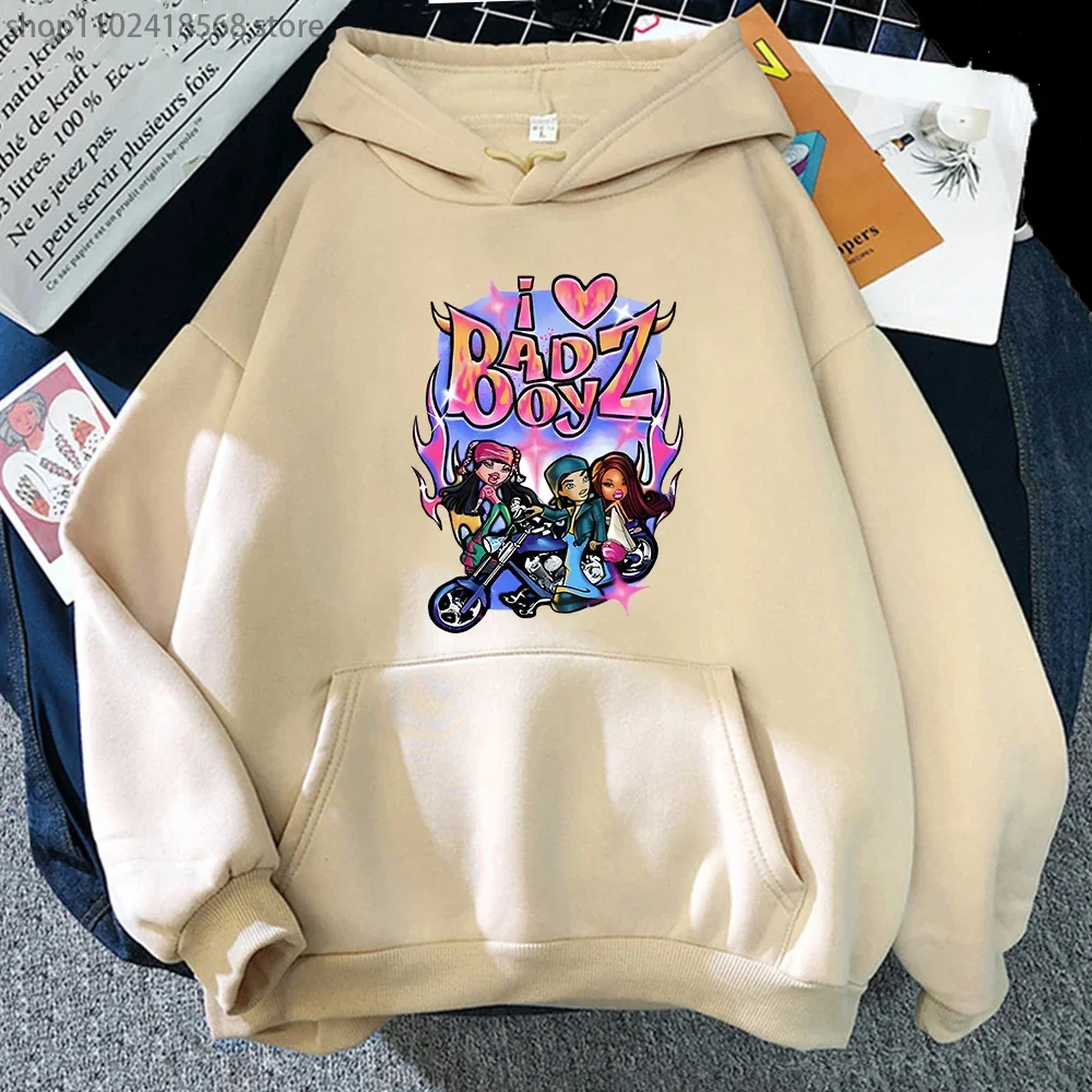 

Bratz Hoodies Women/Men Cartoon Print Sweatshirts Harajuku Pink Tops Autumn Winter Girls Pullover Fashion Long Sleeved Sudaderas