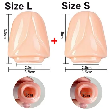 2Pcs in Set Reusable Silicone Male Penis Sleeve Glans Condom Penis Sleeve Extender Dick Enlargement Adult Sex Product Toys 6