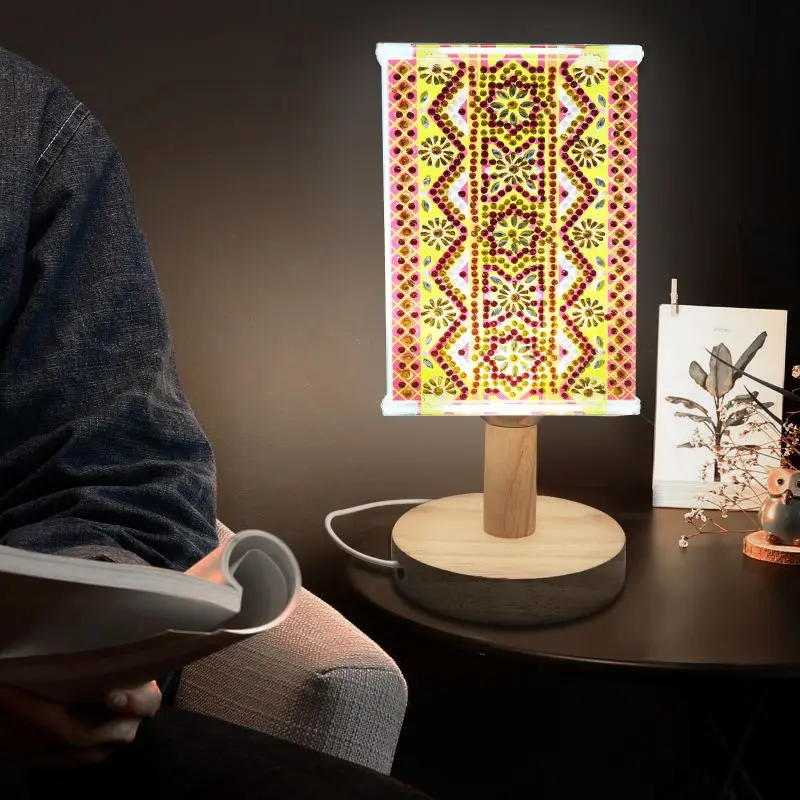 

Special Shaped Rhinestone Drawing Bedroom Bedside Lamp Mandala Crystal Drawing Lighting Decorative Diamond Painting Night Light