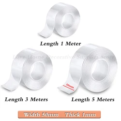 Multi - Width Transparent Waterproof Reusable Nano Tape - Strong Adhesive for Home and Auto Applications (1.96in(50mm) Width)