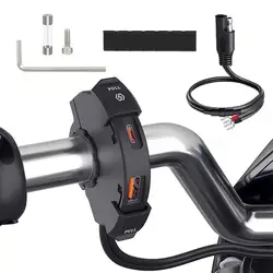 Motorcycle Phone Charger DC12V/24V 30W Type C Charging Stand IP65 Waterproof Handlebar 18W USB Adapter Moto Phone Charger