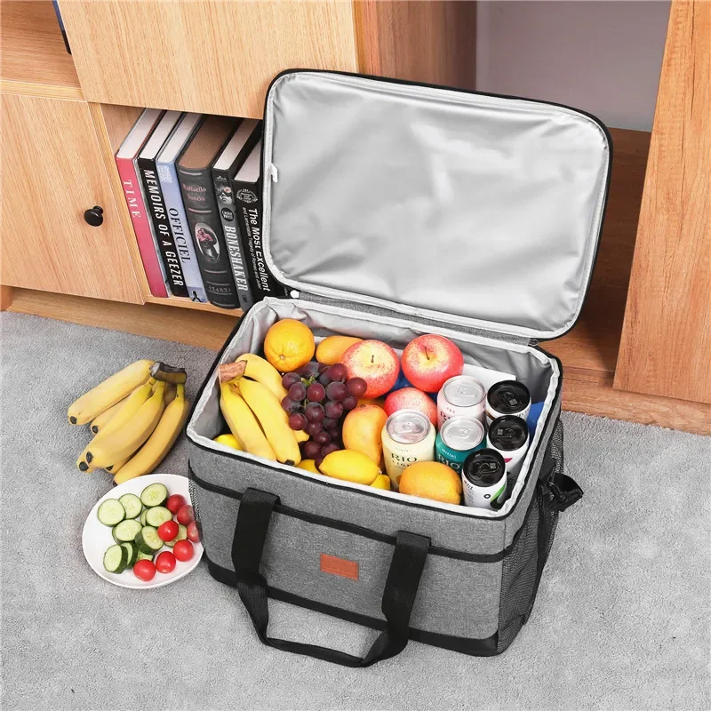 

32L Soft Cooler Bag Thermal Hard Liner Large Insulated Picnic Lunch Bag Box Cooling Bag for Camping Party Family Outdoor