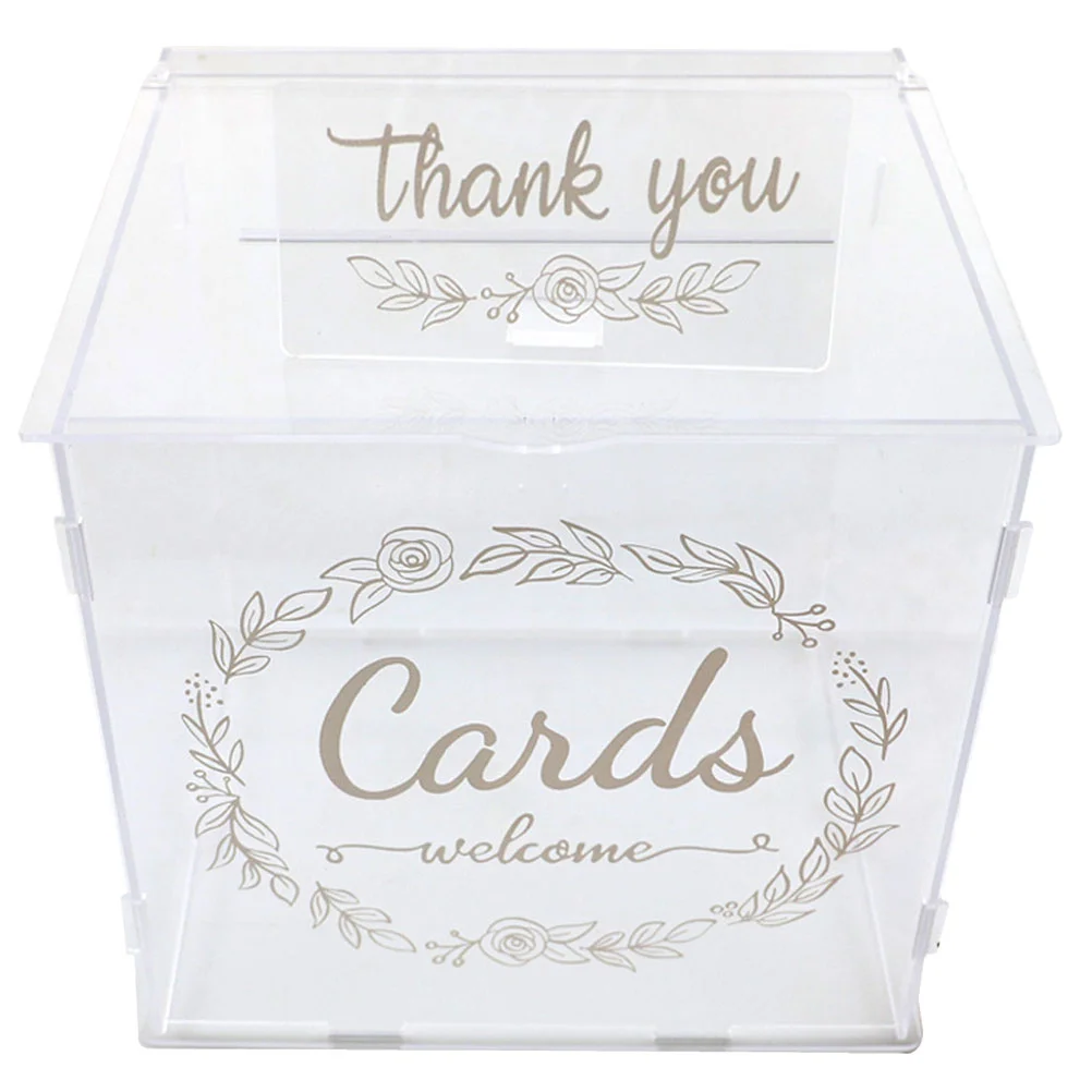 

Acrylic Wedding Card Box DIY Envelop Card Box Money Storage Box Wedding Supply