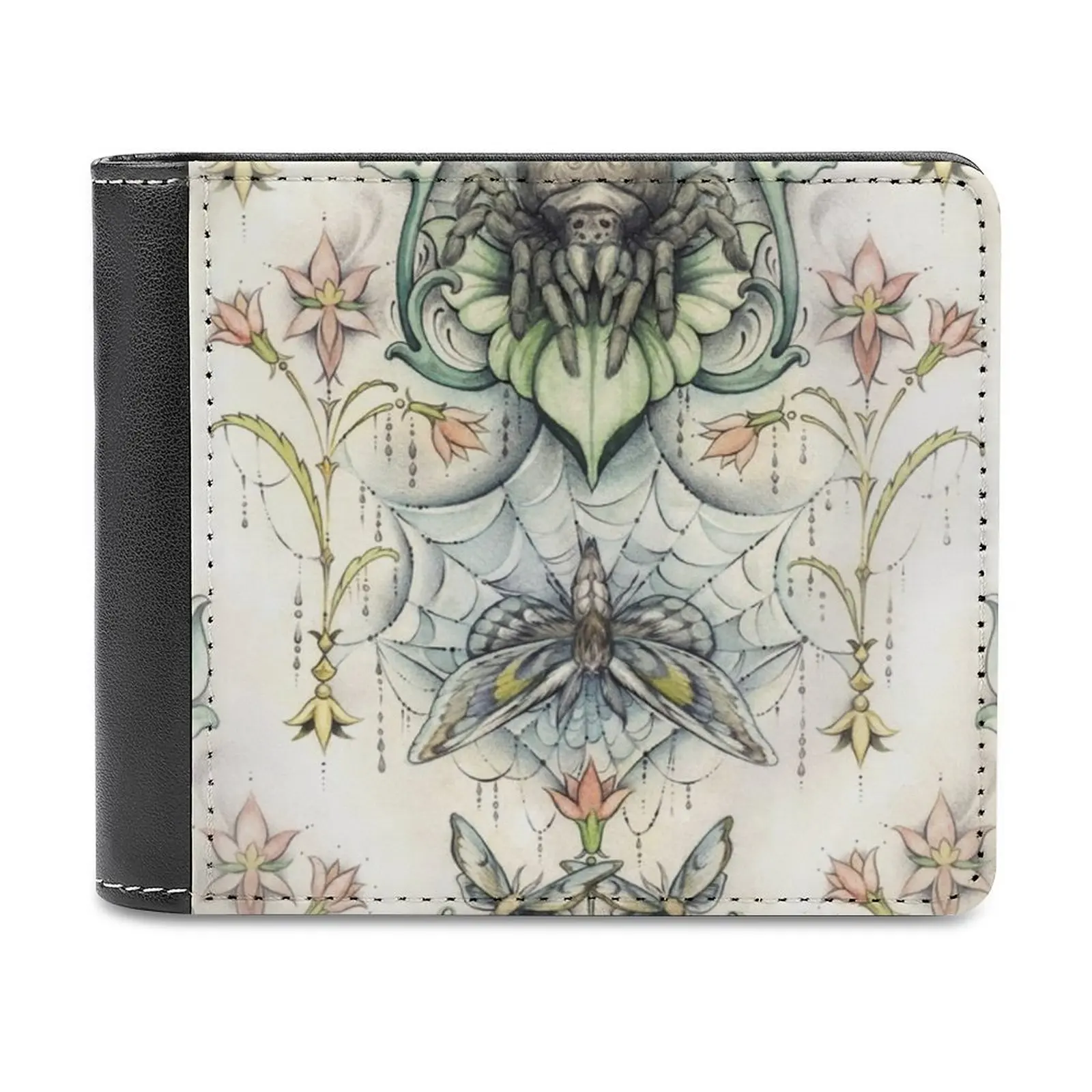 

Кожаный кошелек в античном стиле с изображением паука и моли, мужской кошелек, персонализированный кошелек «сделай сам», подарок на день отца, насекомые, пауки, жуки