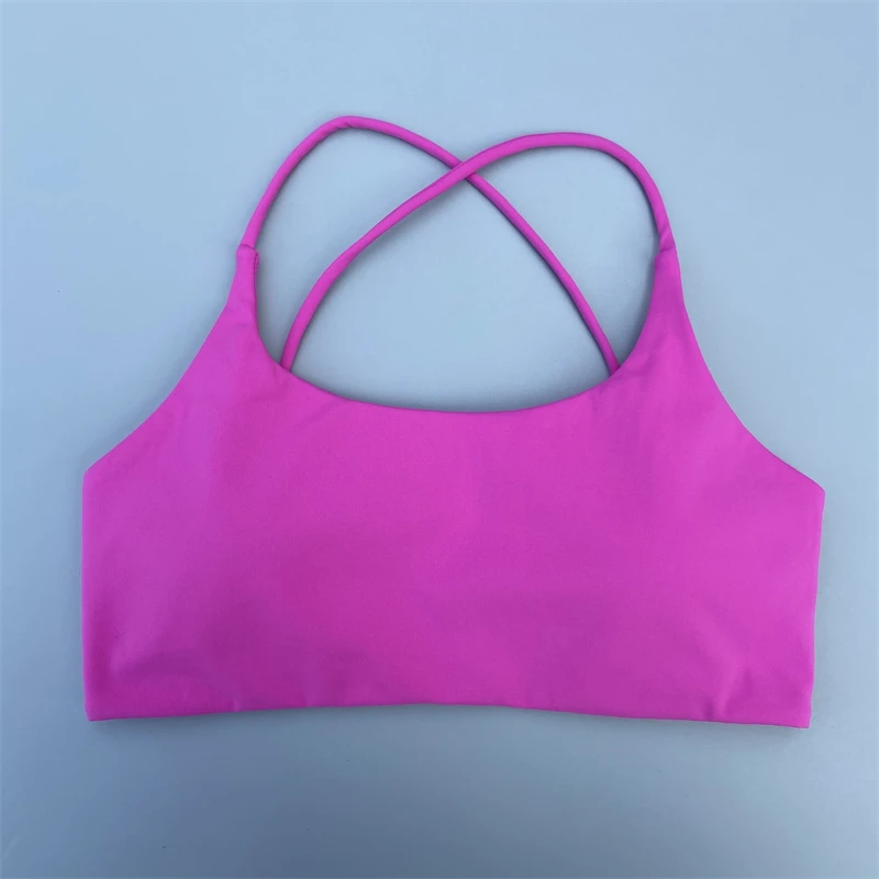 Women Sports Bra Sexy Cross Straps Back Fitness Bralette High Impact Gym Yoga Workout Crop Top Vest Push Up Running Underwear 4