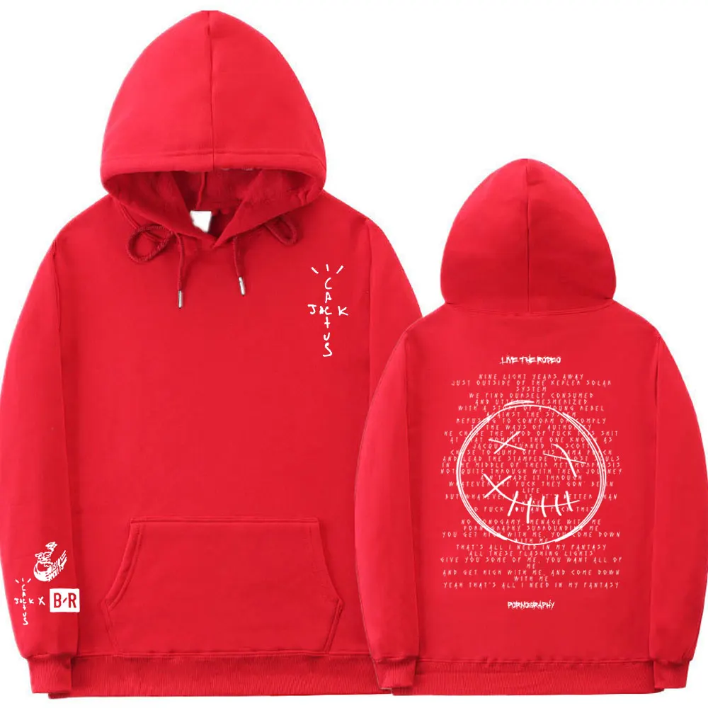 thumbnail image 1 of Sudadera con capucha de Cactus Jack para hombre y mujer, suéter con estampado de logotipo de doble cara, forro polar, estilo Hip Hop de gran tamaño, 1 of 5