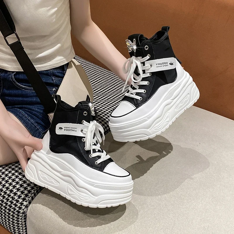Fashion Spring Black Thick Sole Casual Dad Shoes Breathable