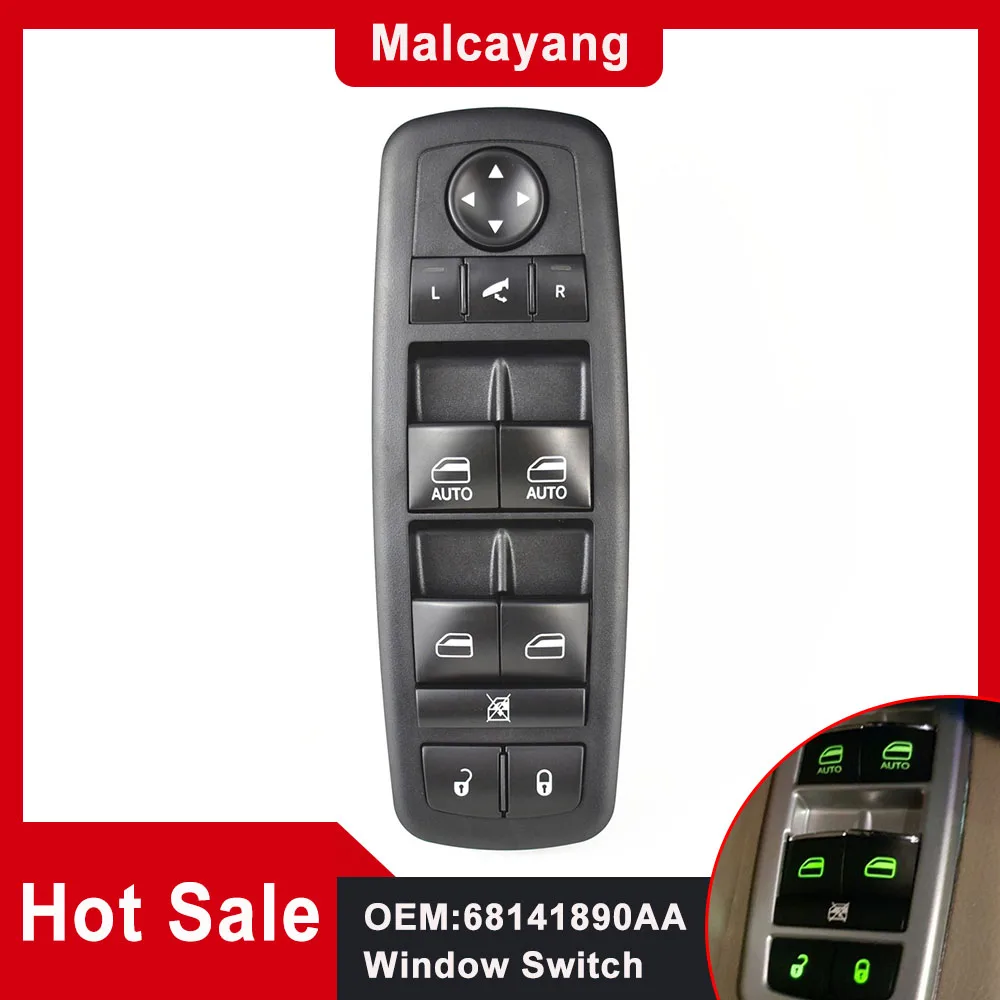 Interruttore Alzacristallo Elettrico Anteriore Sinistro 68141890Aa Per Ricambi Auto Jeep Cherokee 2014 2015 2016 2017