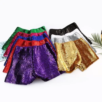 Low Waist Metal Sequin Women's Shorts Elastic Belt Slimming Dance Hot Pants Street Fashion Shorts Casual Comfortable Women's Clo 5