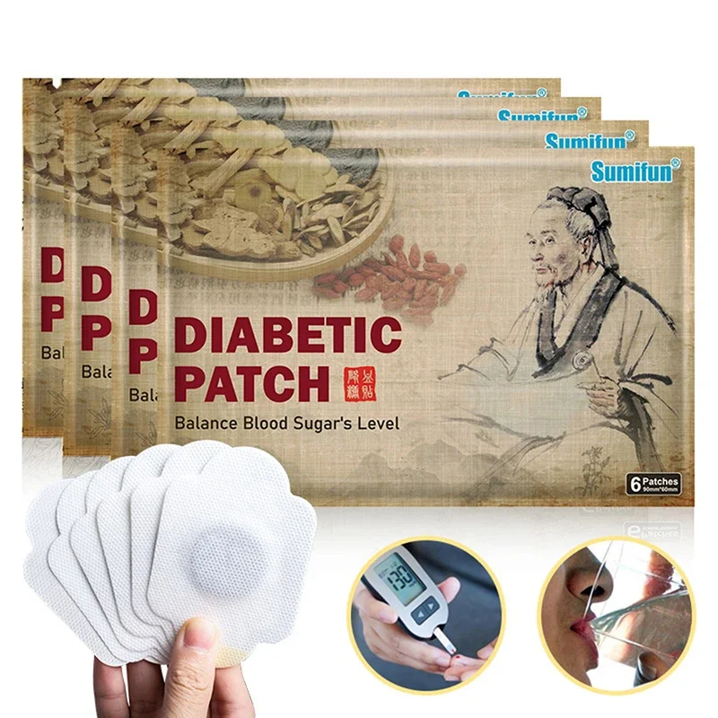 6PCS Diabetic Patch to Stabilizes Blood Sugar Level and Lower Blood Plaster  Hypoglycemic Patch 