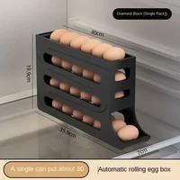 Boîte de Rangement d'emoufs pour Réfrigérateur, Distributeur à Roulettes à 4 Niveaux, Porte-emoufs à Défilement existent pour la Cuisine 1