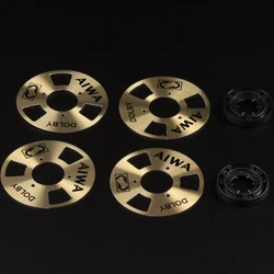 Deluxe DIY Aluminum Reel Set for Audio Recording - Gold & Silver Collection (4 Reels + 2 Wheels) (Aiwa-G)